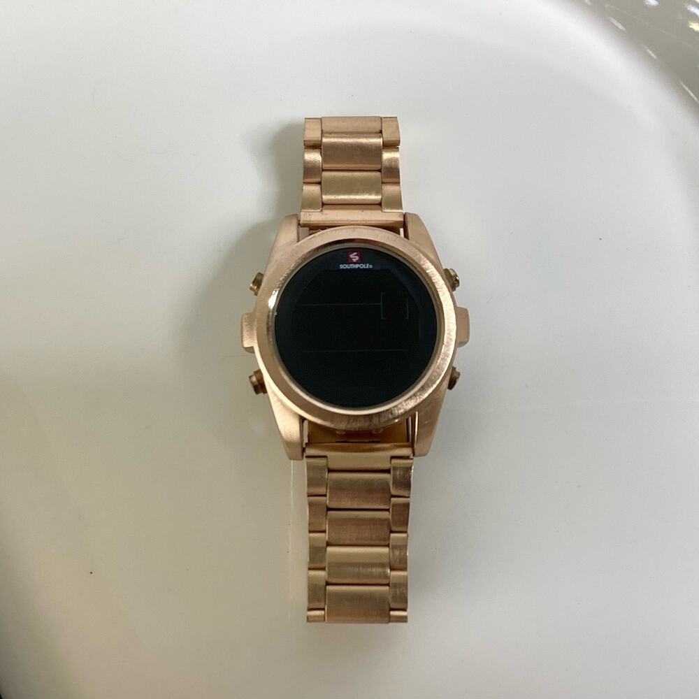 Southpole Men Rose Gold Reverse LCD Digital Watch